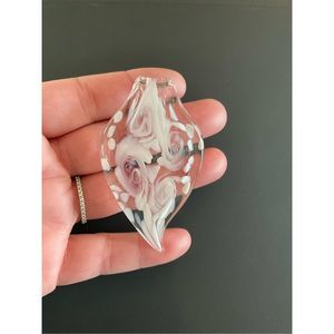 Lavender glass teardrop pendant.